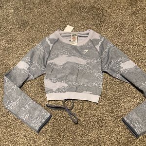 NWT Gymshark Women’s Adapt Camo Long Sleeve Crop Top/ Small
